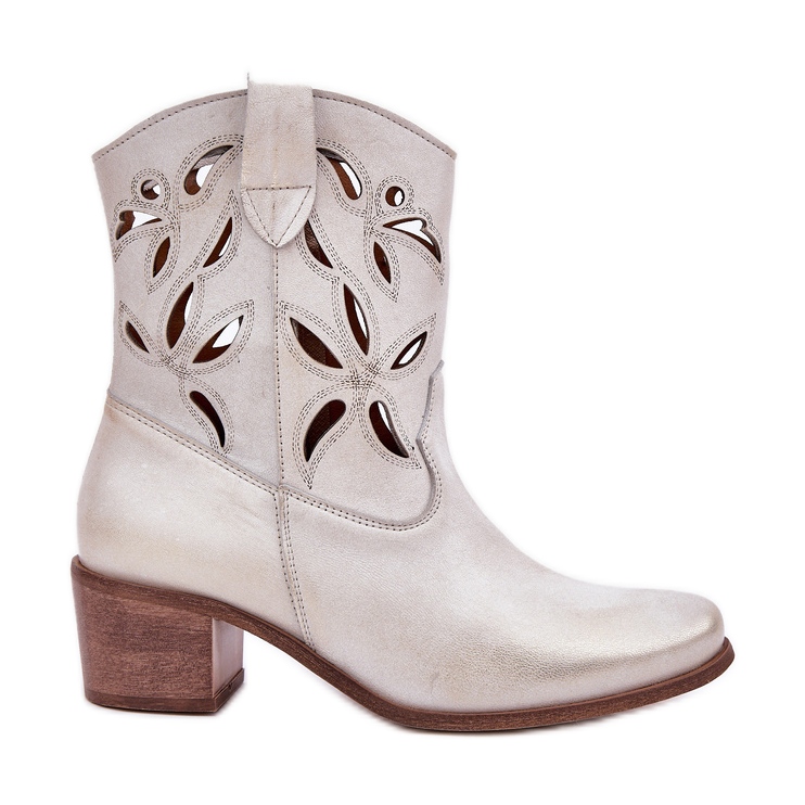 Otvorene kože visoke potpetice Zazoo 3621 Zloty obrisana zlatna