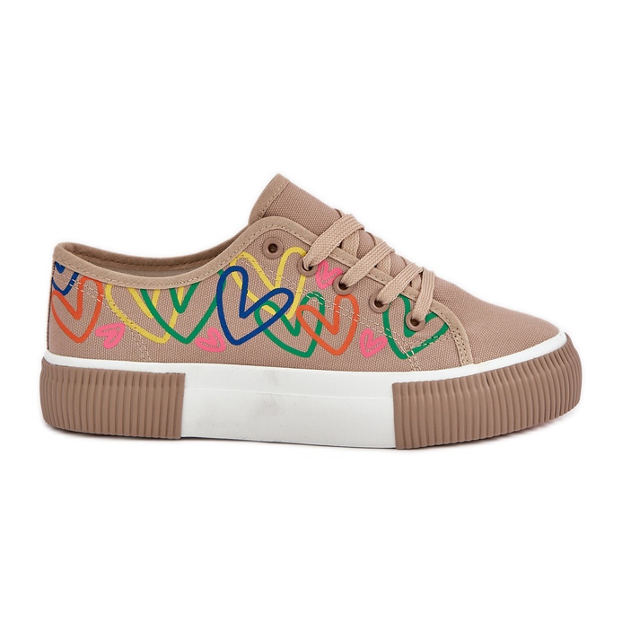 Ženske tenisice u mraku veličine srca bež