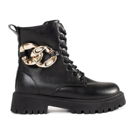 Crni radnici sa zlatnim lancem crna