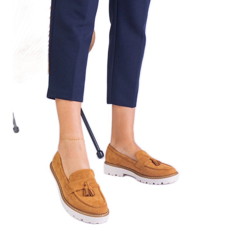 Smeđe ženske natikače iz Ekozamsza s rubovima smeđa