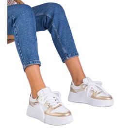 Bijelo-zlatne platform tenisice zlatni