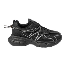 Ženske crne tenisice na platformi crna