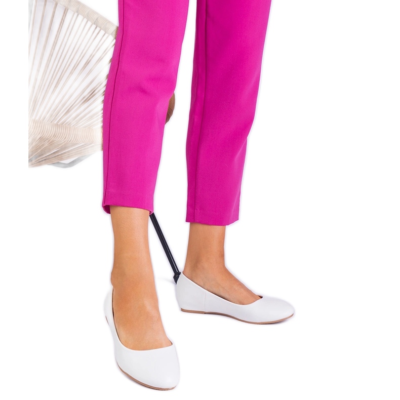 Bijele balerine na skrivenom klinu eko -leather bijela