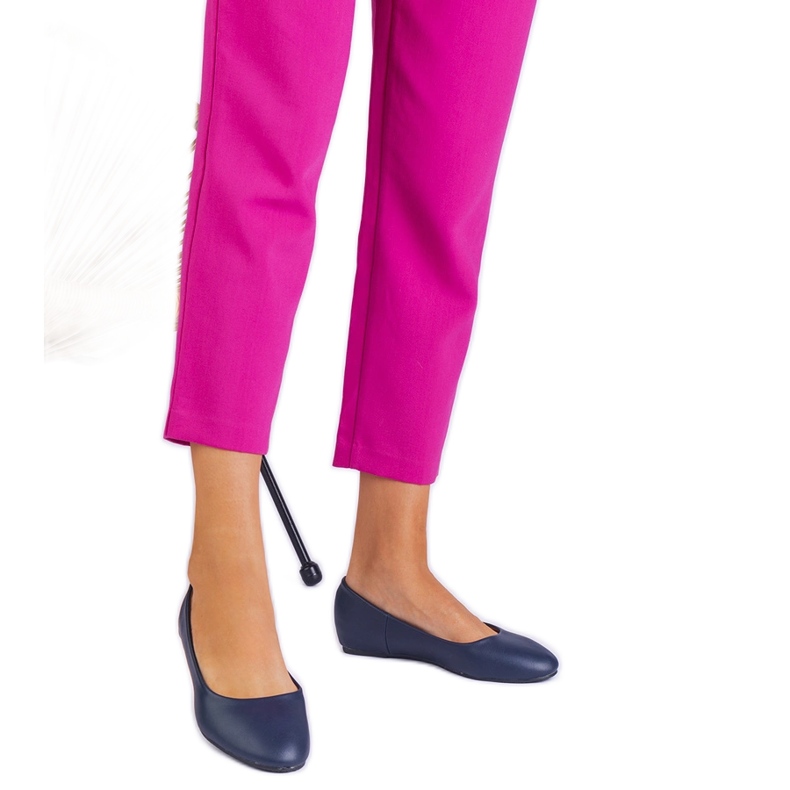 Mornaričke balerine na skrivenom klinu Eko -leather plava