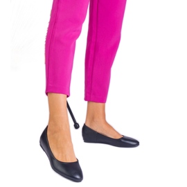 Crne balerine na skrivenom klinu Eko -leather crna