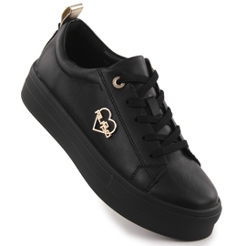 Ženske kožne cipele na platformi carne filippo 3533 crna