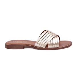 Lewski Shoes Kožne ženske cipele Lewski 3682 PLN zlatni