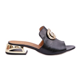 Laura Messi Elegantna kožna ženska niska. crna