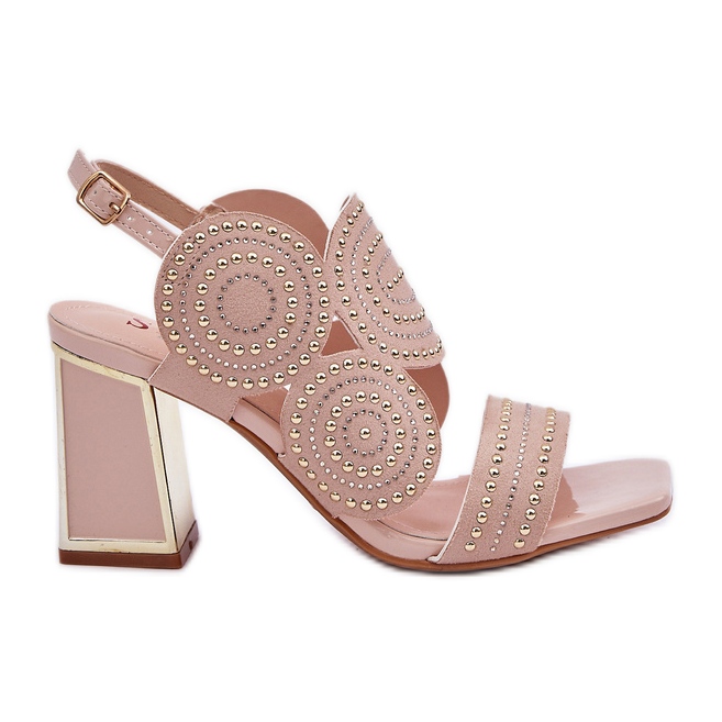 Ukrašene sandale na posta bež