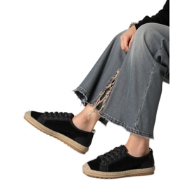 Ženske espadrilles noir čipka crna