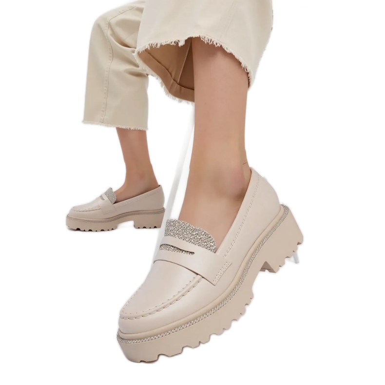 Ženski dijamant bež loofers