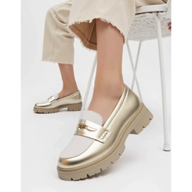 Ženski zlatni loaferi