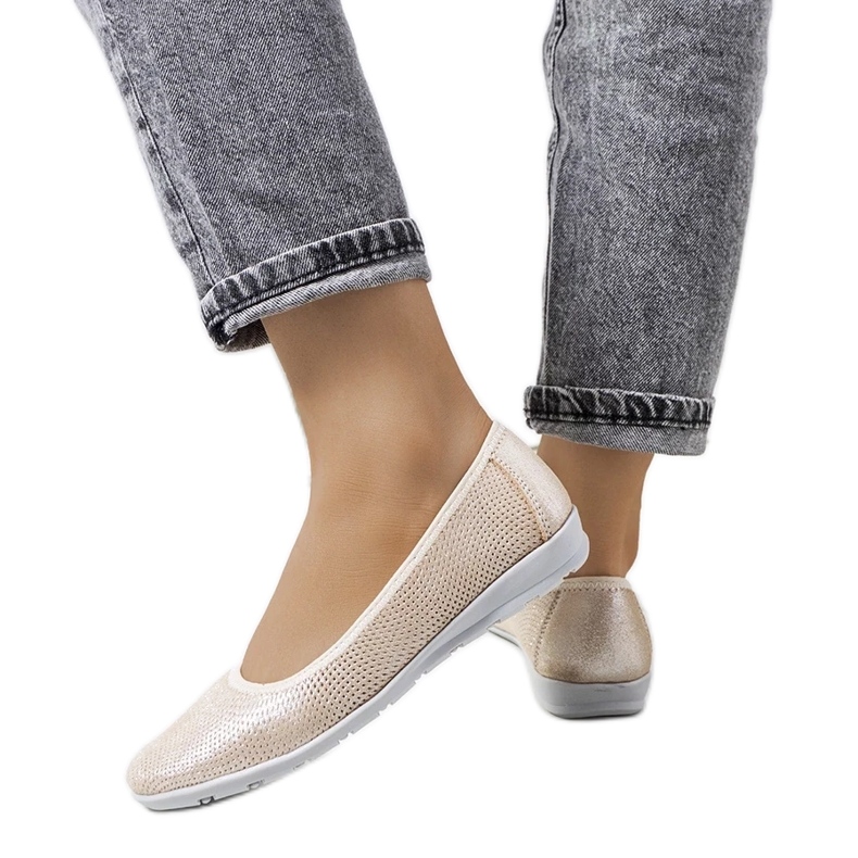 D/GMR Elmas balerinke bež kože