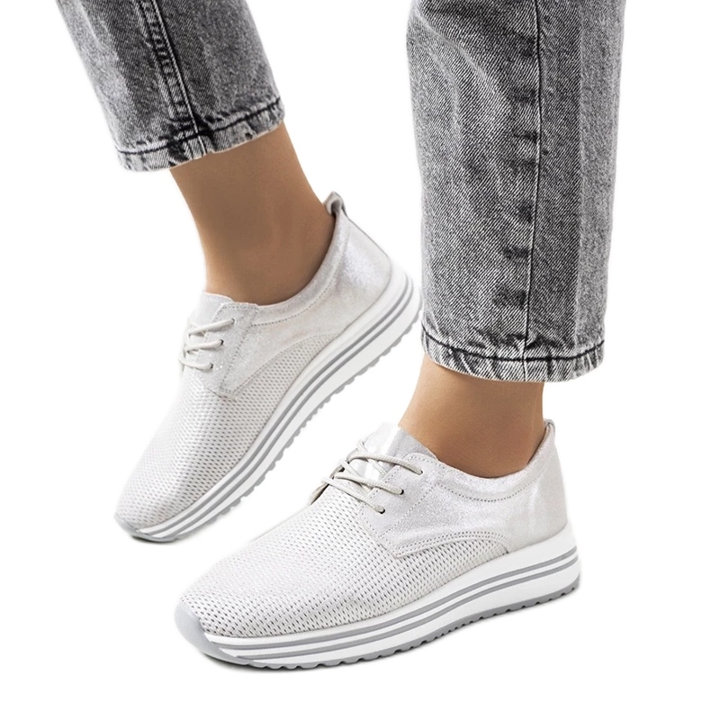 D/GMR Serra srebrne kožne tenisice srebro