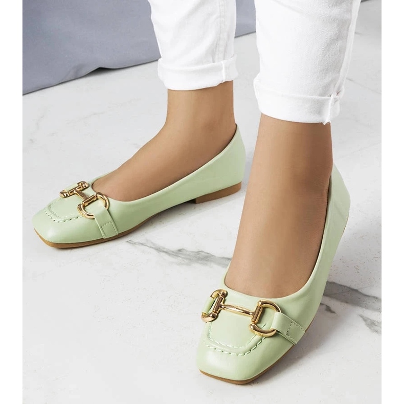 D/GMR Zelene balerinke sa zlatnim Iris ukrasom zelena