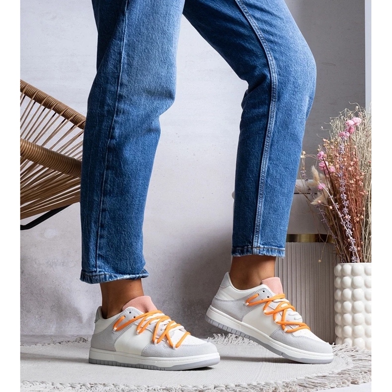 D/GMR Sive tenisice ženske čipke -up tenisice arcobaleno siva