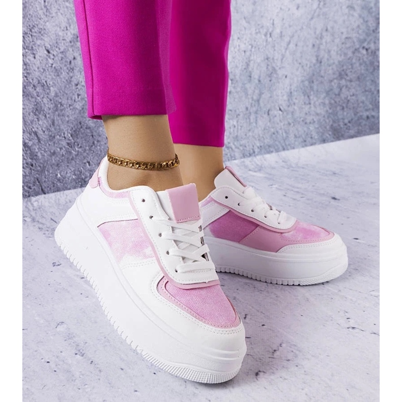 D/GMR Bijele i ružičaste cipele s platformom iz Heloise bijela