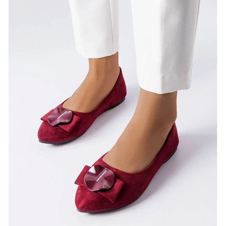 D/GMR Bordo balerinke ukrašene Rémy kamenčićima crvena