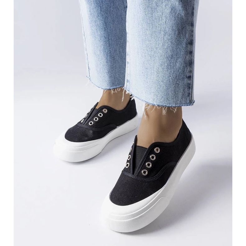 D/GMR Crne slip-on tenisice iz Rabicana crno