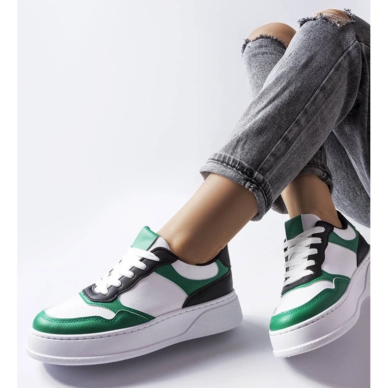 D/GMR Bijelo zelene cipele s debljim potplatom iz Barona bijela