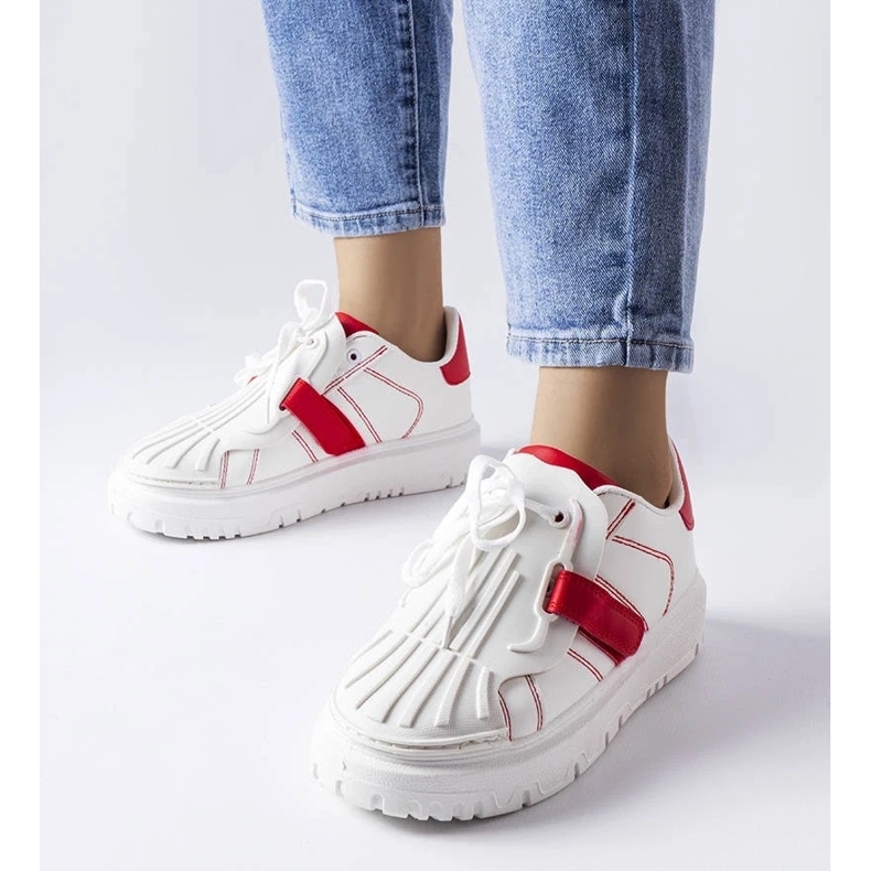 D/GMR Bijelo-crvene tenisice na Binet platformu crvena