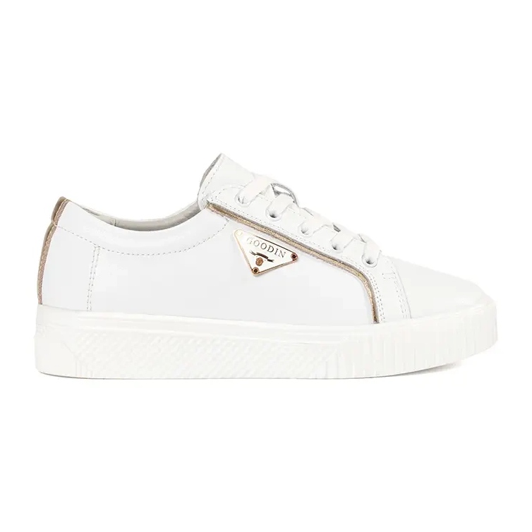 Goodin Kožne bijele tenisice na gustom potplatu bijela