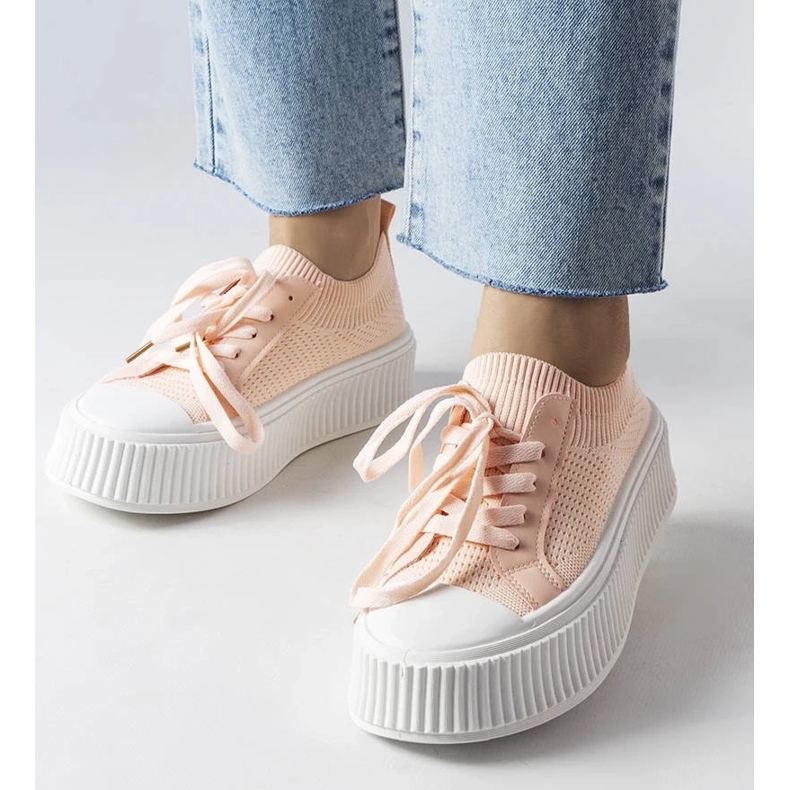 D/GMR Ružičaste tenisice od tkanine na platformi Mallus ružičasta