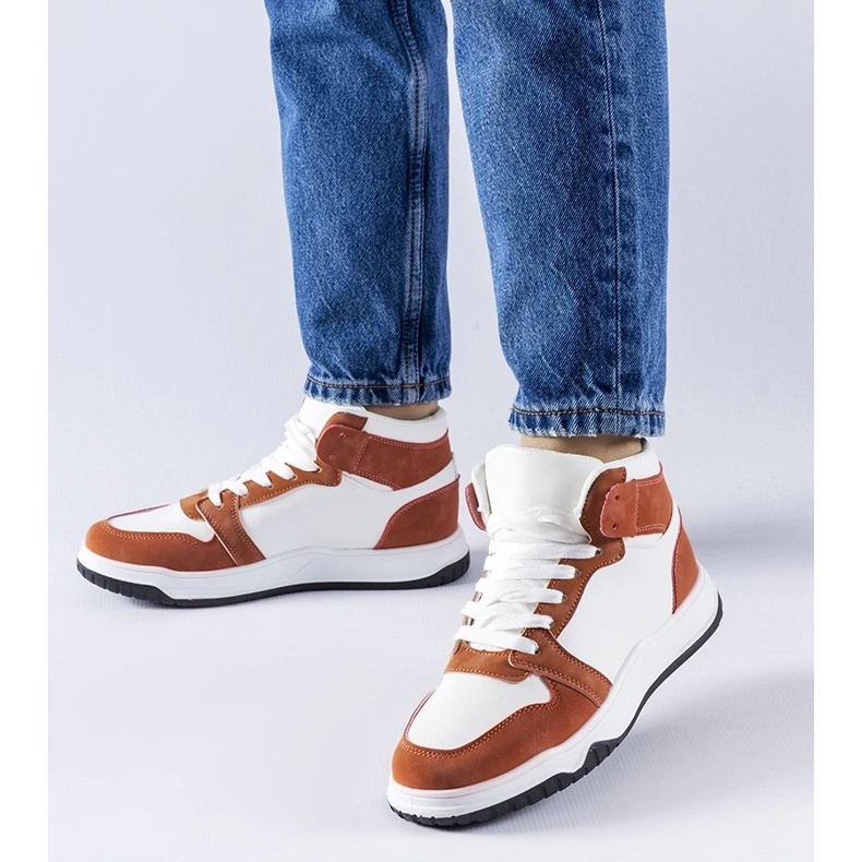 D/GMR Elizabetine bijele i smeđe visoke tenisice bijela