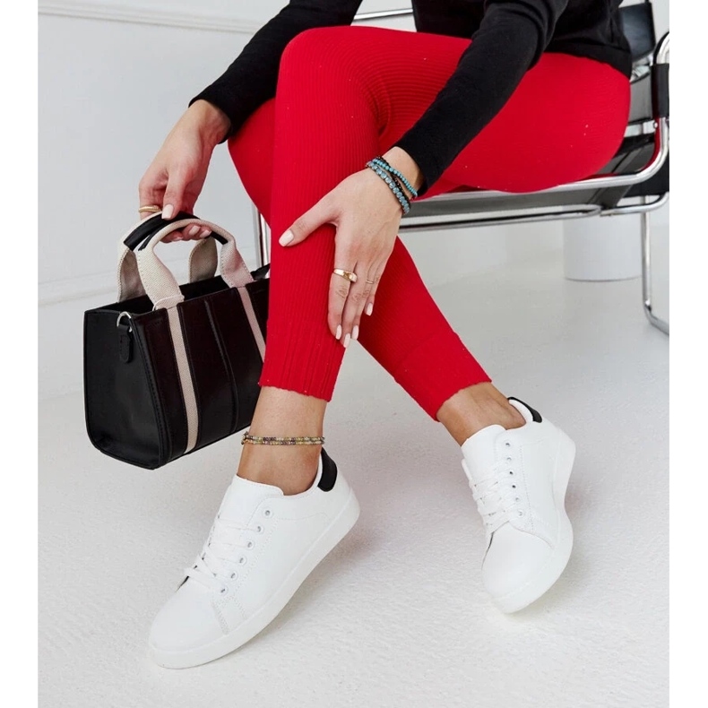 D/GMR Bijele tenisice na platformi Birikti s crnim elementom bijela