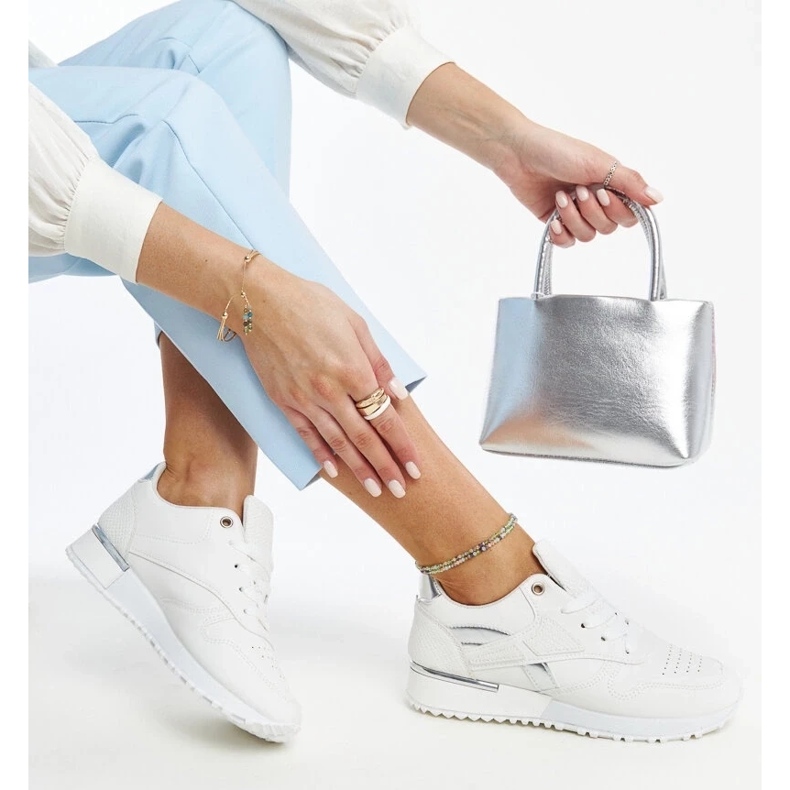 D/GMR Tasnim bijele tenisice od zmijske kože bijela