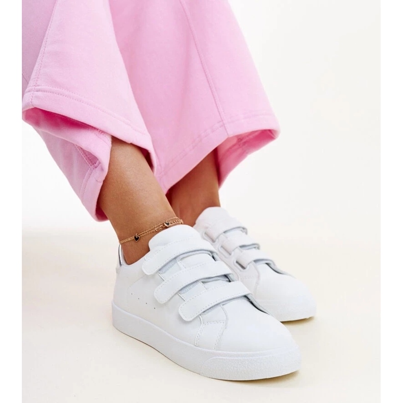 Bijelo-srebrne Samala tenisice na čičak bijela