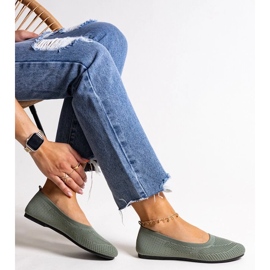 D/CEO Yafia balerinke od zelene tkanine zelena