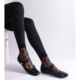 D/CEO Crne balerinke s lakiranim vrhom, kopčaju se Jaures čičak trakom crna