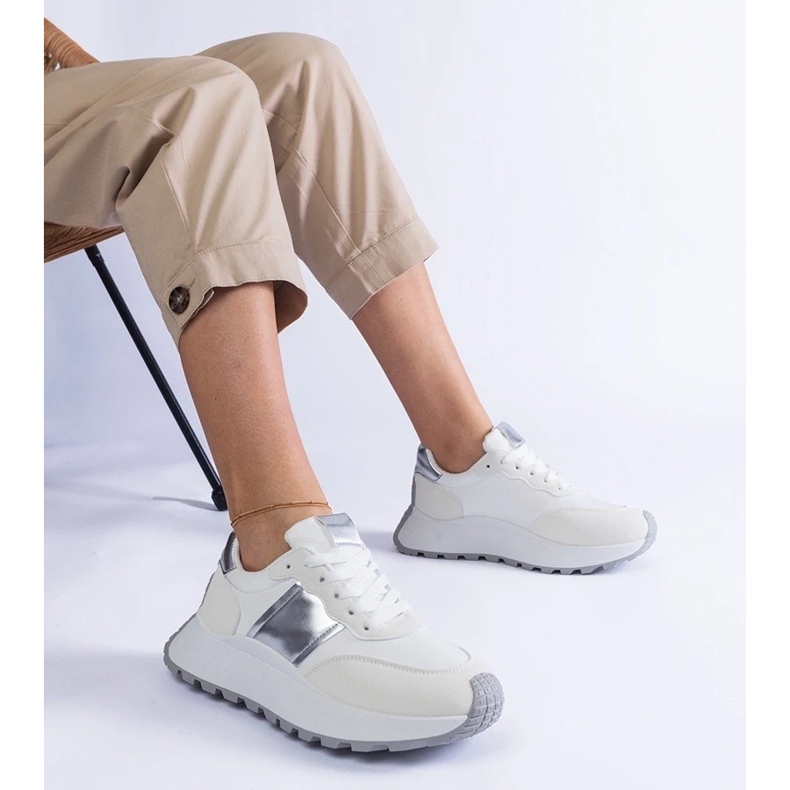 D/CEO Bijele tenisice na platformi Cremor bijela