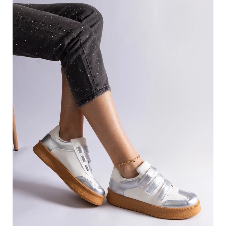 D/CEO Mena srebrne tenisice s čičak kopčanjem srebro