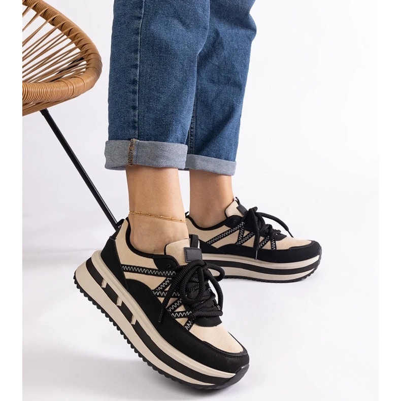 D/CEO Crne i bež ženske tenisice Renetta