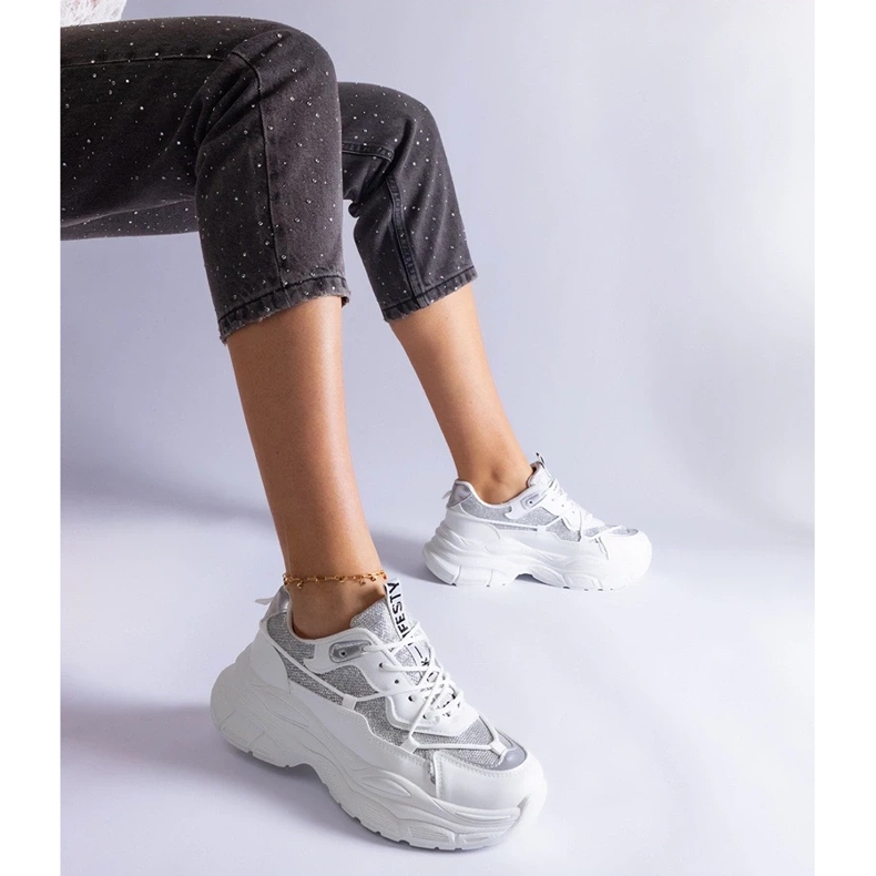 D/CEO Bijele tenisice s Rigel svjetlucavim umetcima bijela