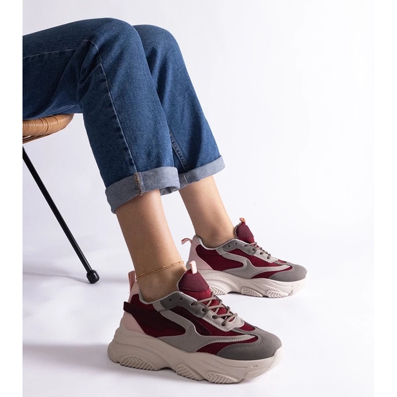 D/CEO Kestenjaste i sive ženske tenisice Milenka crvena