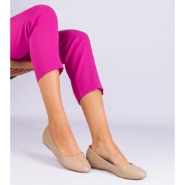 D/CEO Bež balerine na skrivenom klinu Eko -leather savelia