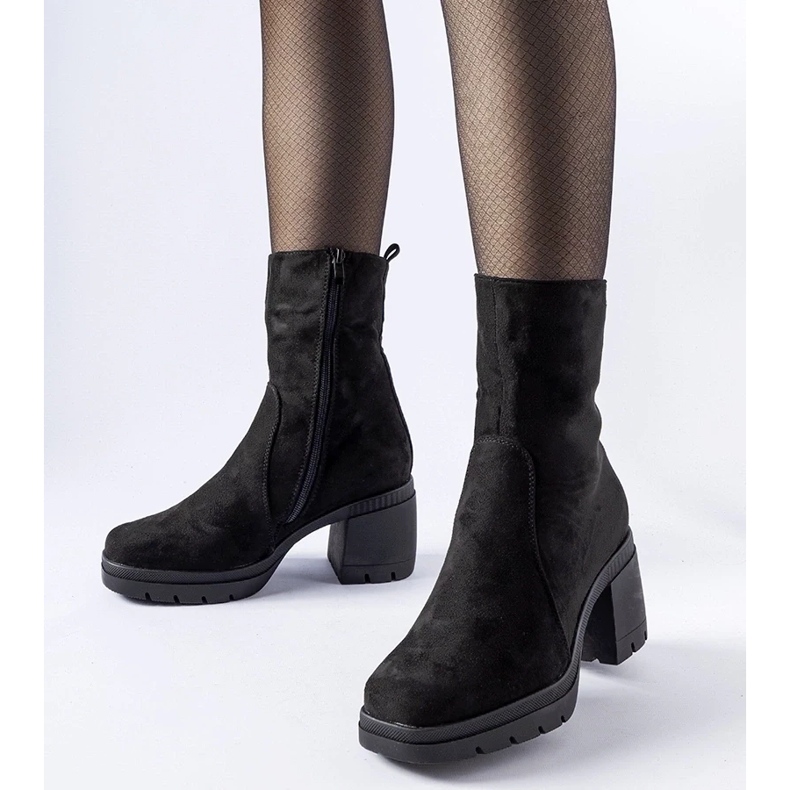 D/CEO Crne čizme na Eco-Eco-Zamsz Agordino Post od gležnja crno