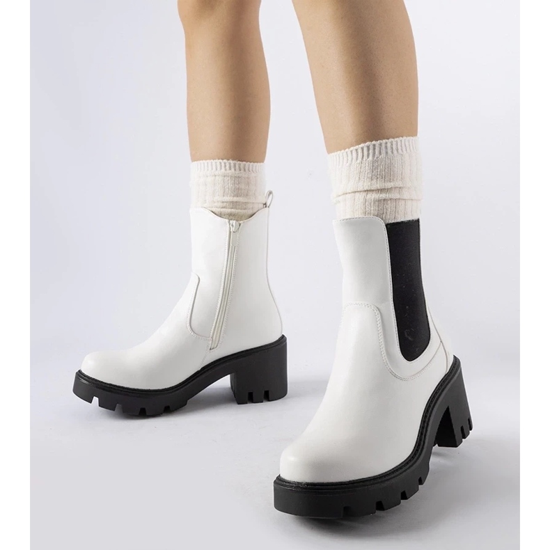 D/CEO Bijele izolirane čizme s blokom Hattiesburg bijela