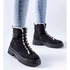 D/CEO Crne izolirane gležnjače od Pompei eko antilop kože crna