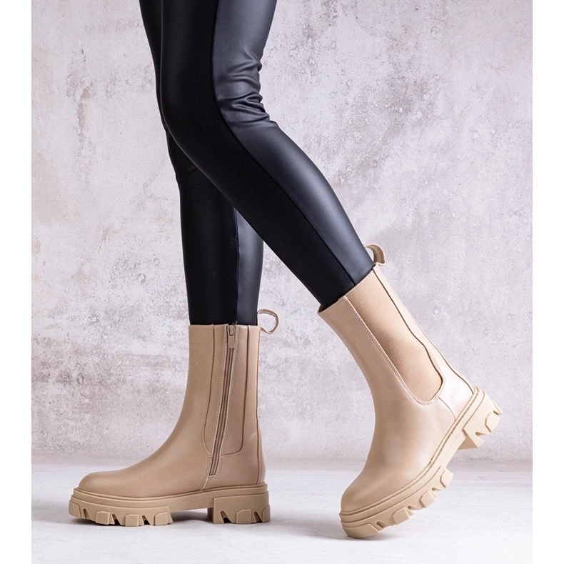 D/CEO Bež visoke gležnjače od Manera eko kože