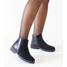 D/CEO Crne gležnjače s motivom krokodilske kože, eko antilop Mifsada crno