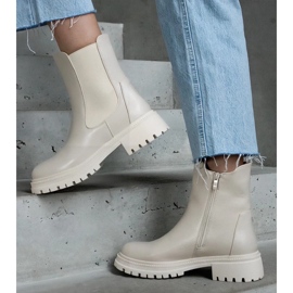 D/CEO Bež izo čizme sa patentnim zatvaračem, eko koža Alia