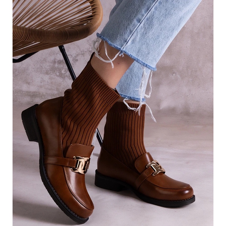 D/CEO Krisa smeđe čizme s gornjim dijelom od tkanine smeđa