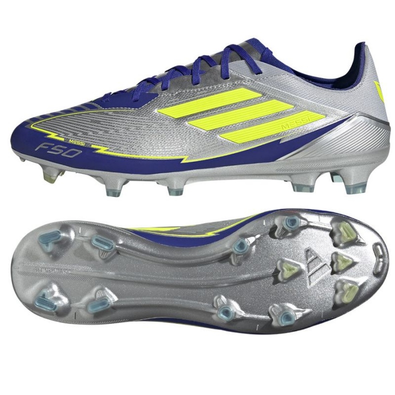 Adidas f50 pro messi fg jr8023 srebrne nogometne cipele srebro