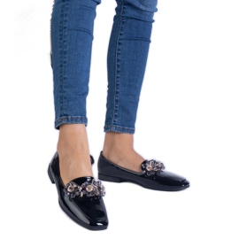 Crni lakirani natikači s kristalima crna