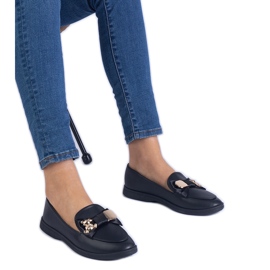 Crni natikači ukrašeni lukom i zlatnim medvjedićima crna