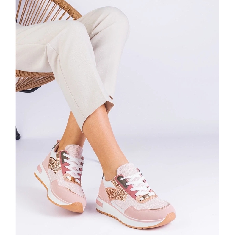 D/CEO Ružičaste tenisice na platformi ukrašeni Sonata Glitter ružičasta